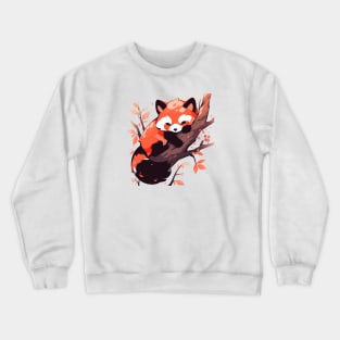 Red panda sleeping in a tree Crewneck Sweatshirt